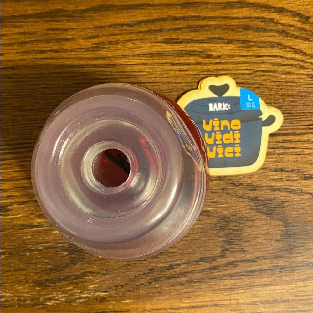 Bark Vino Vidi Vici Dog Toy Red & Clear Large